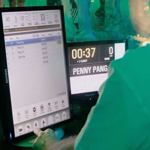 Aerodium wind tunnel control screen